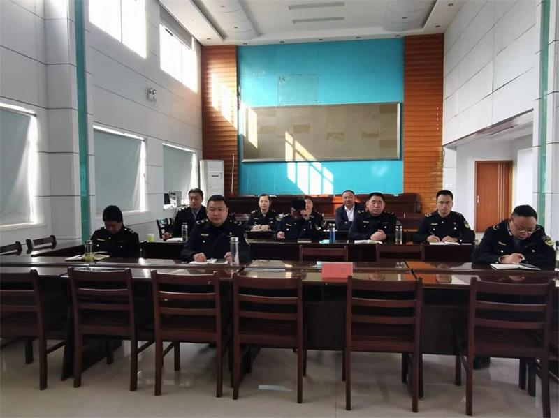 大悟县分局集中组织收看全省生态环境执法视频调度会议