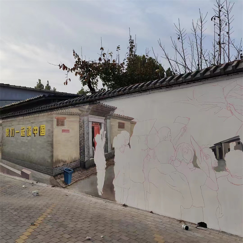 北京大兴区李堡村墙绘科教文化壁画 助力长子营镇全面推进乡村振兴