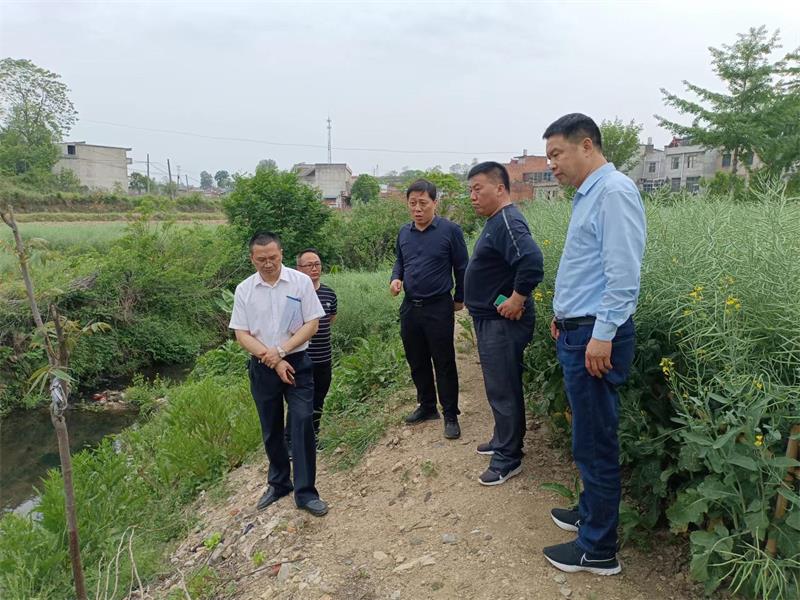 大悟县委副书记、政法委书记夏军到滠水河大悟段（西大河）开展巡河工作